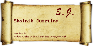 Skolnik Jusztina névjegykártya